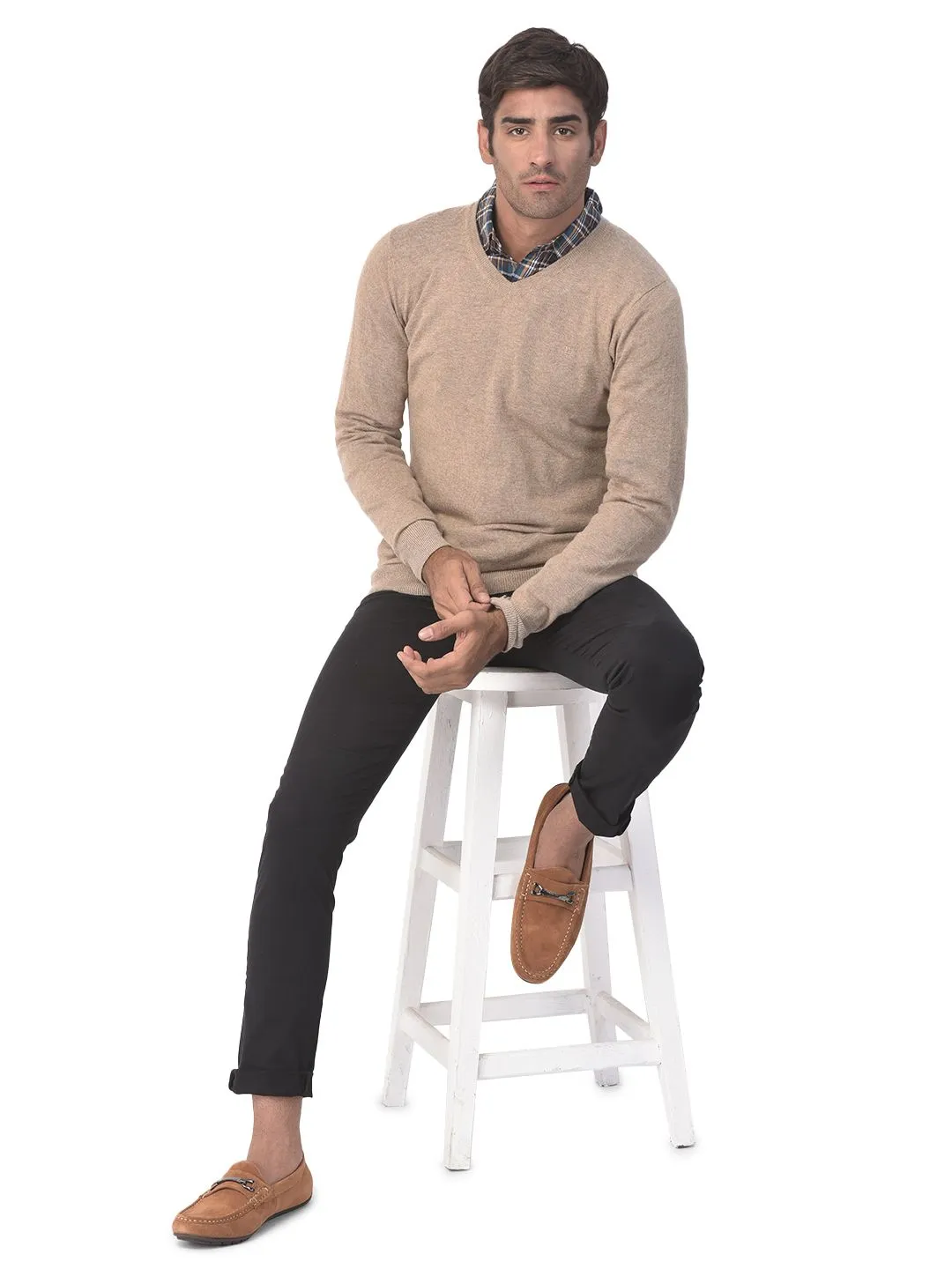 Beige sweater for men - Image 1