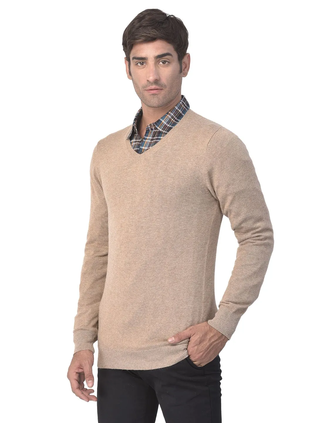 Beige sweater for men - Thumbnail 5