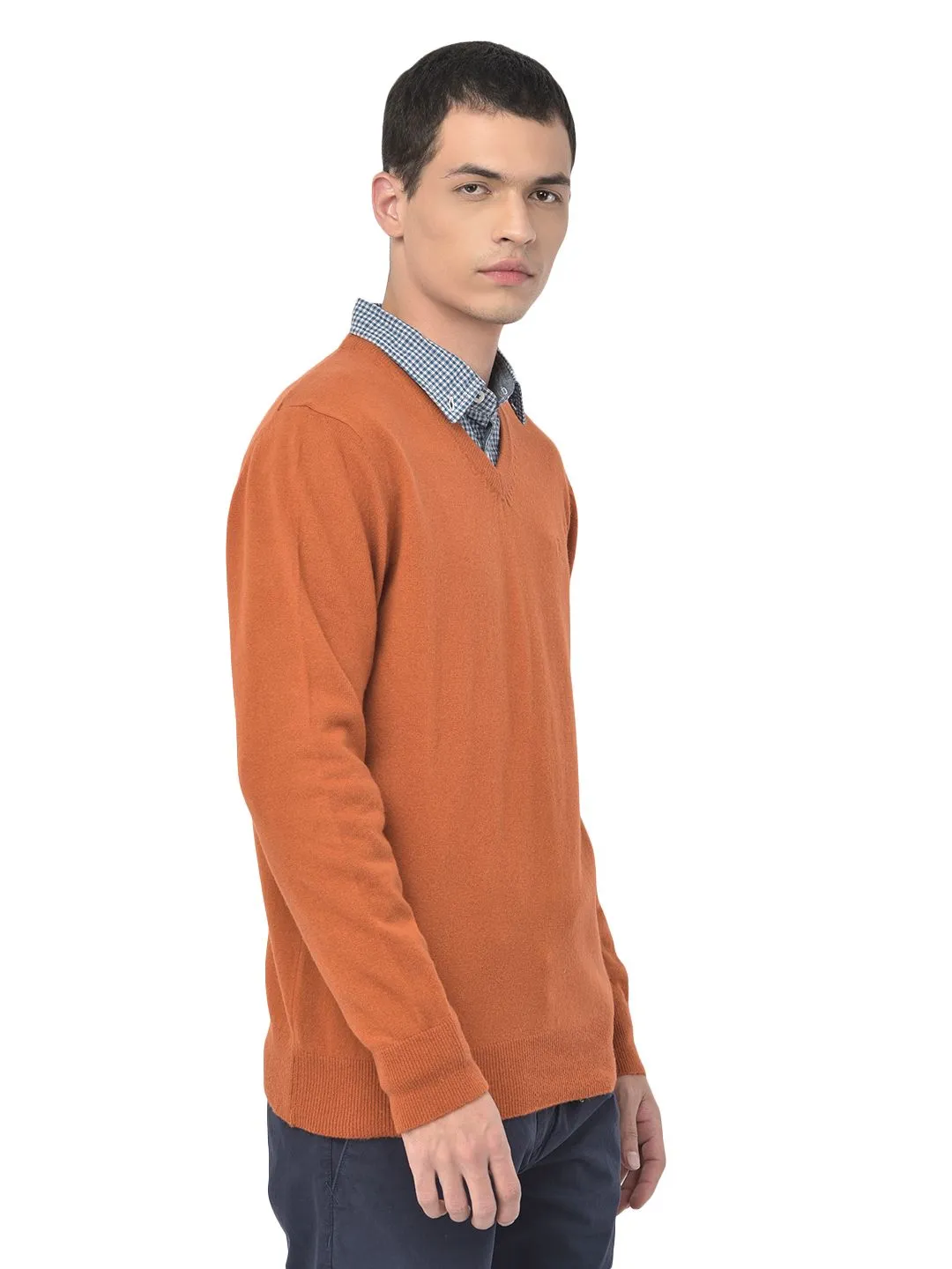 Burnt Orange sweater for men - Thumbnail 3