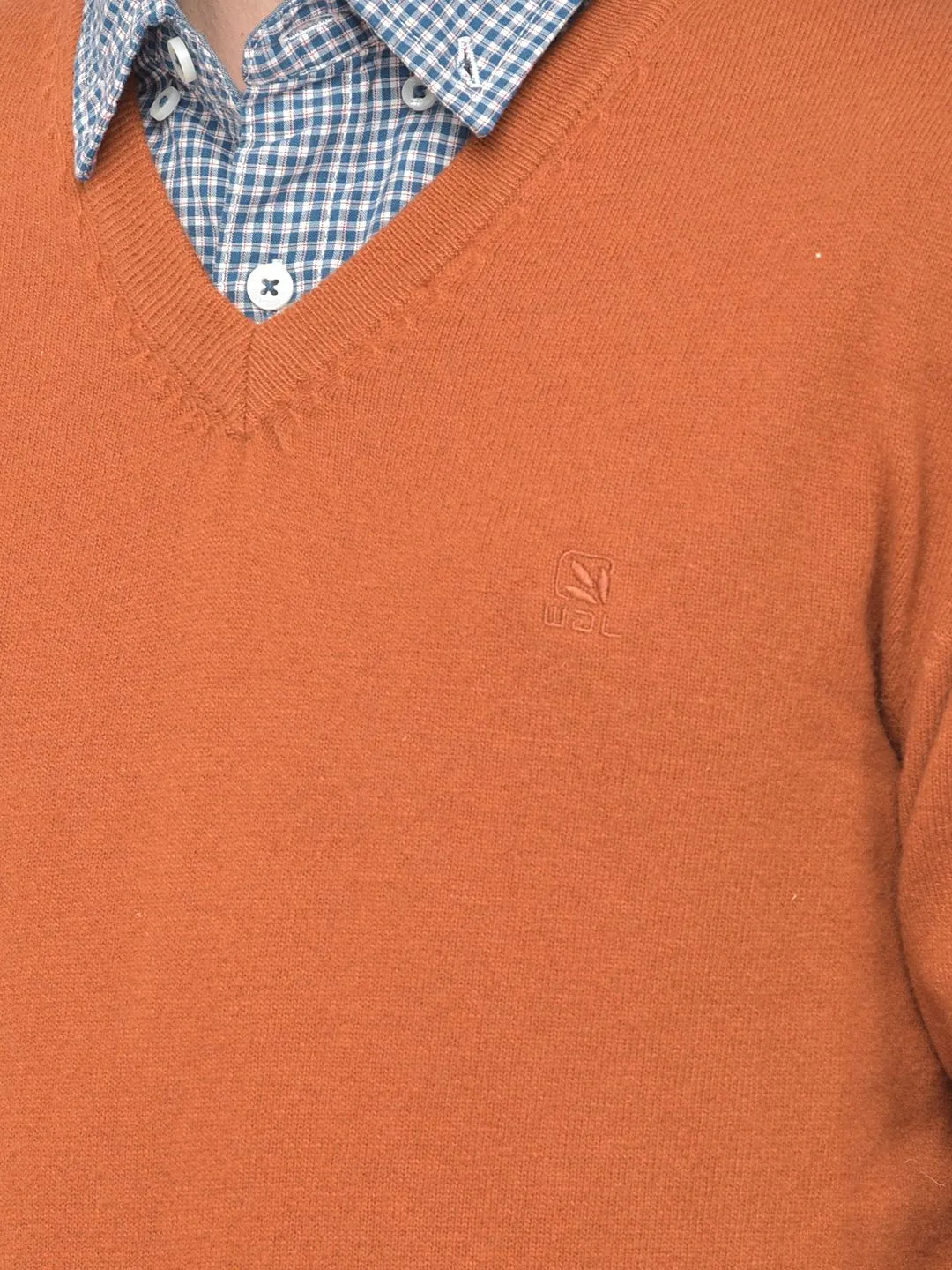 Burnt Orange sweater for men - Thumbnail 5