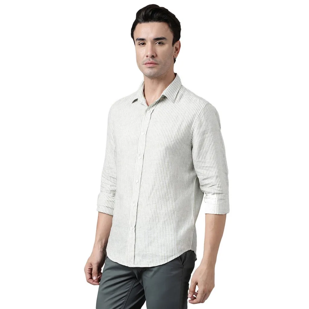 Green/White Shirt for Men - Thumbnail 2