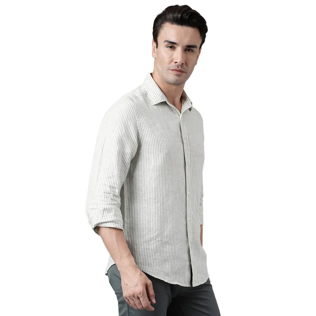 Green/White Shirt for Men - Thumbnail 3