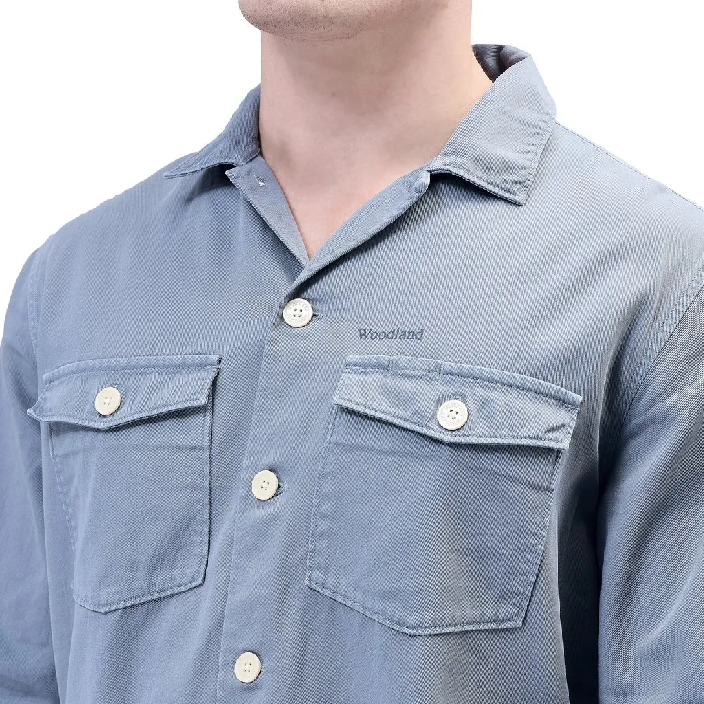 Dull Blue Long Sleeve Shirt for Men - Thumbnail 5