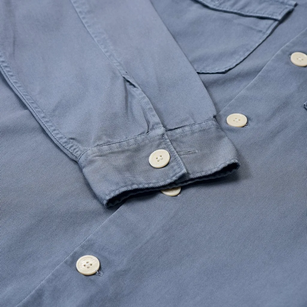 Dull Blue Long Sleeve Shirt for Men - Thumbnail 6