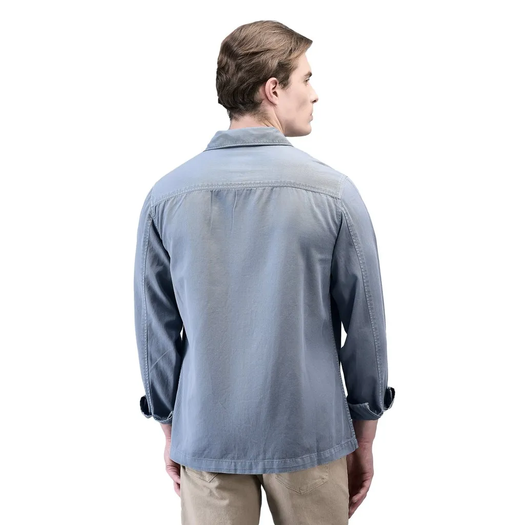 Dull Blue Long Sleeve Shirt for Men - Thumbnail 7