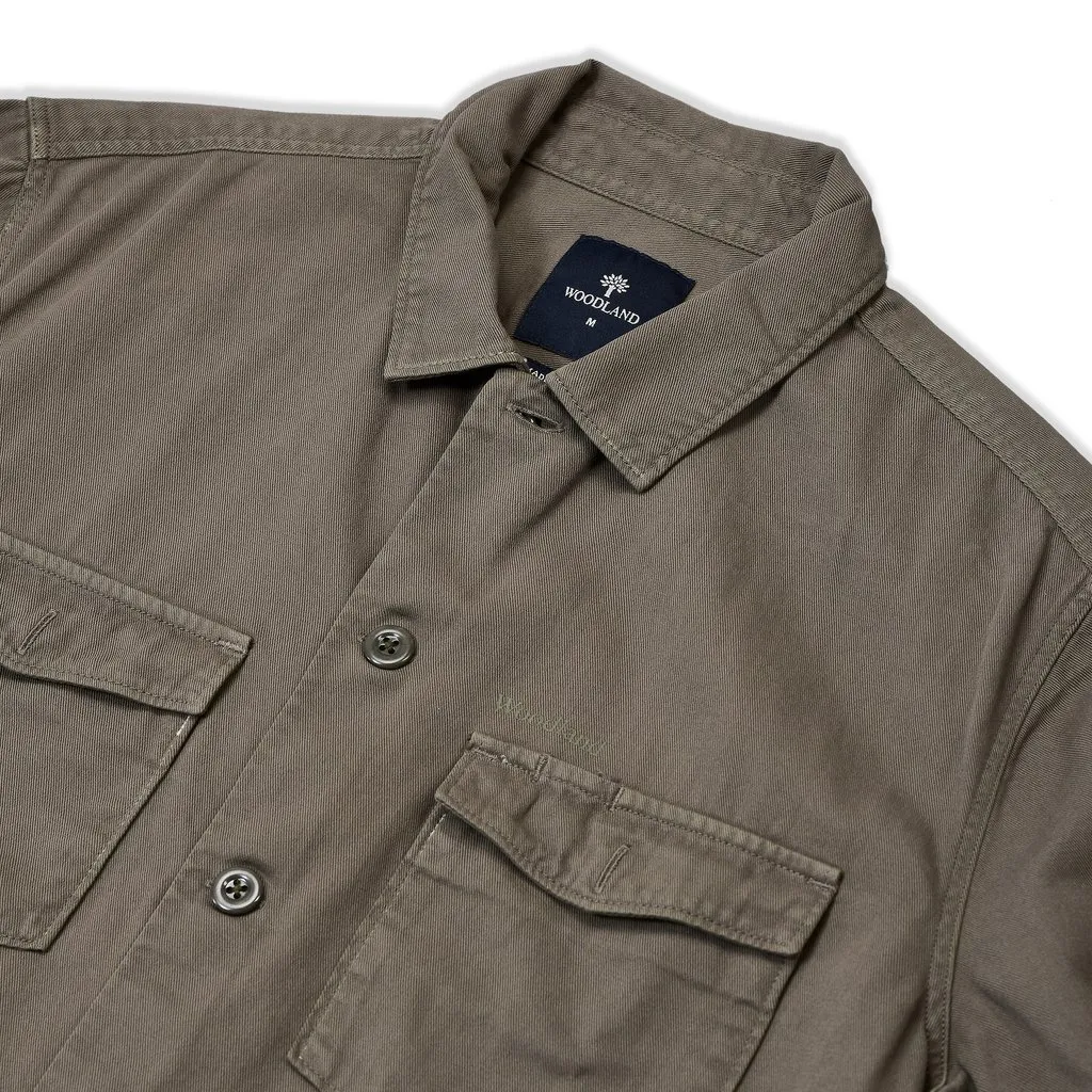 Olive Long Sleeve Shirt for Men - Thumbnail 4