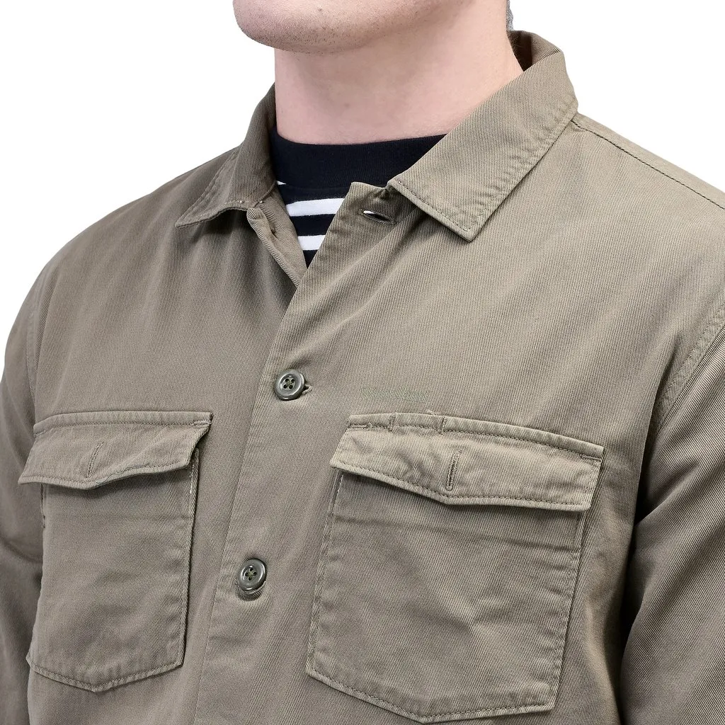 Olive Long Sleeve Shirt for Men - Thumbnail 5