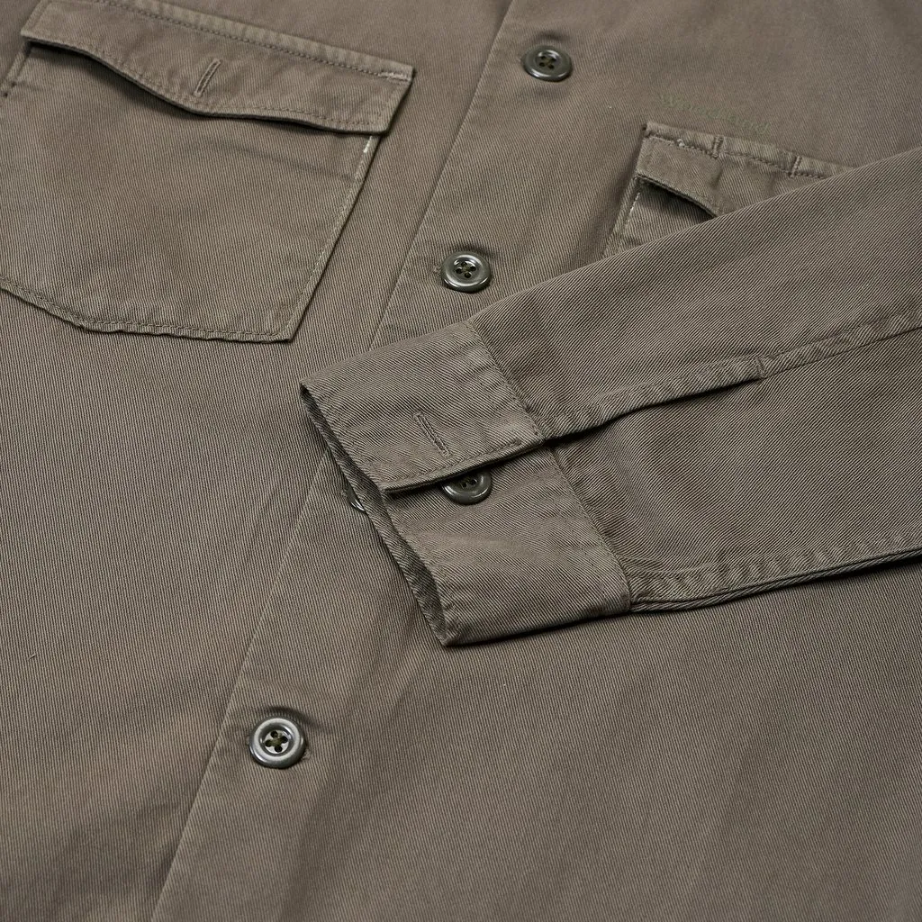 Olive Long Sleeve Shirt for Men - Thumbnail 6