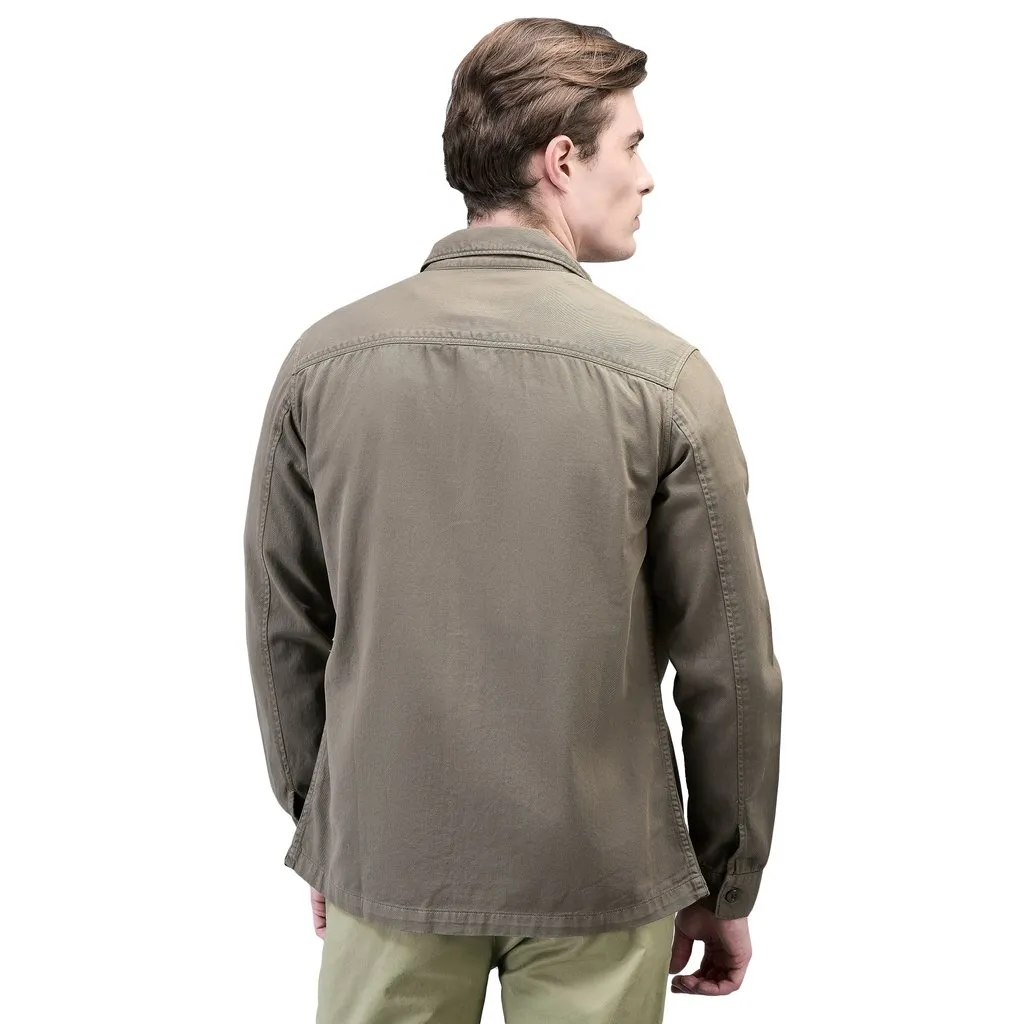Olive Long Sleeve Shirt for Men - Thumbnail 7