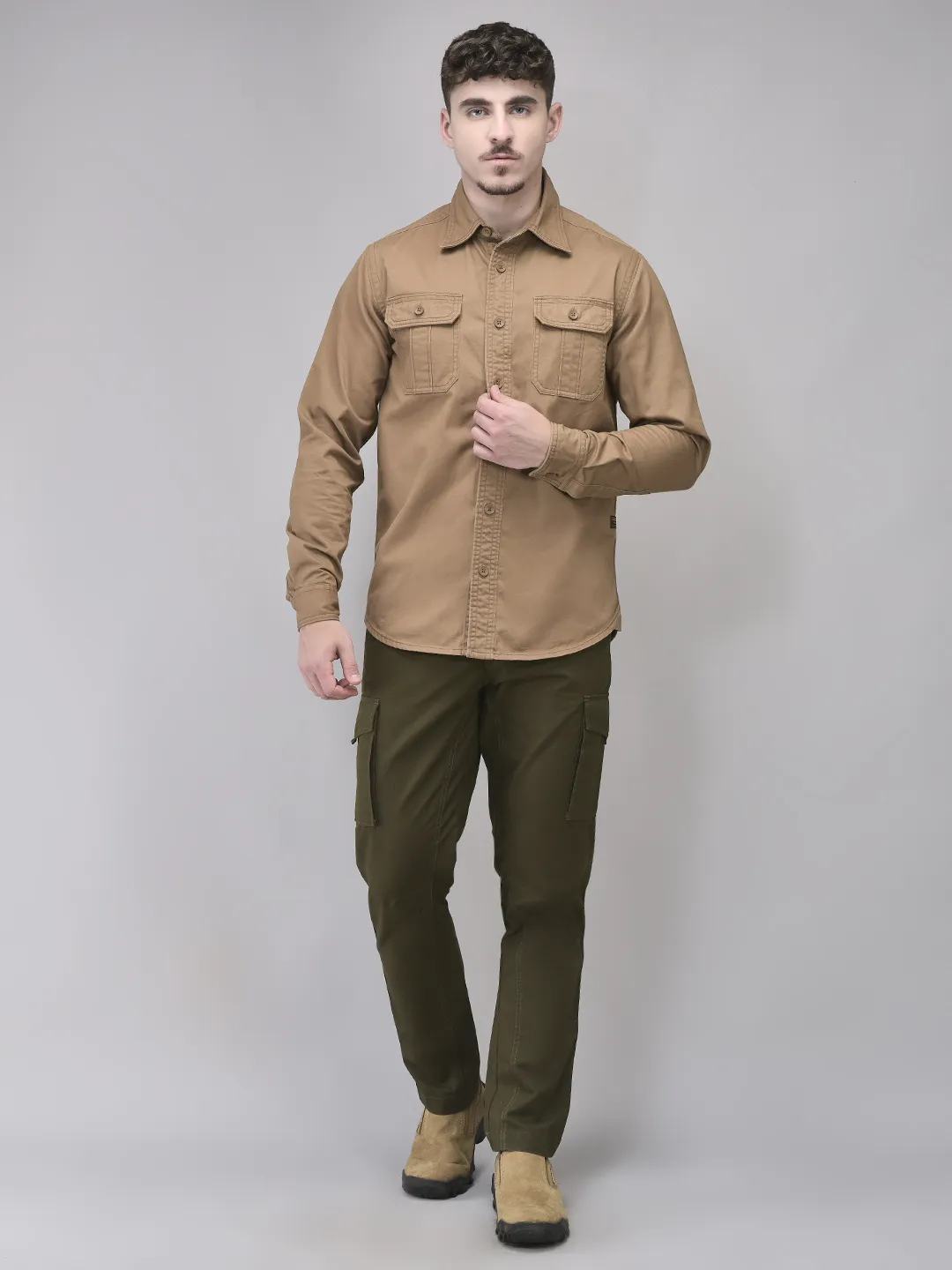 Cotton Camel Men Full Sleeve Shirt - Thumbnail 6