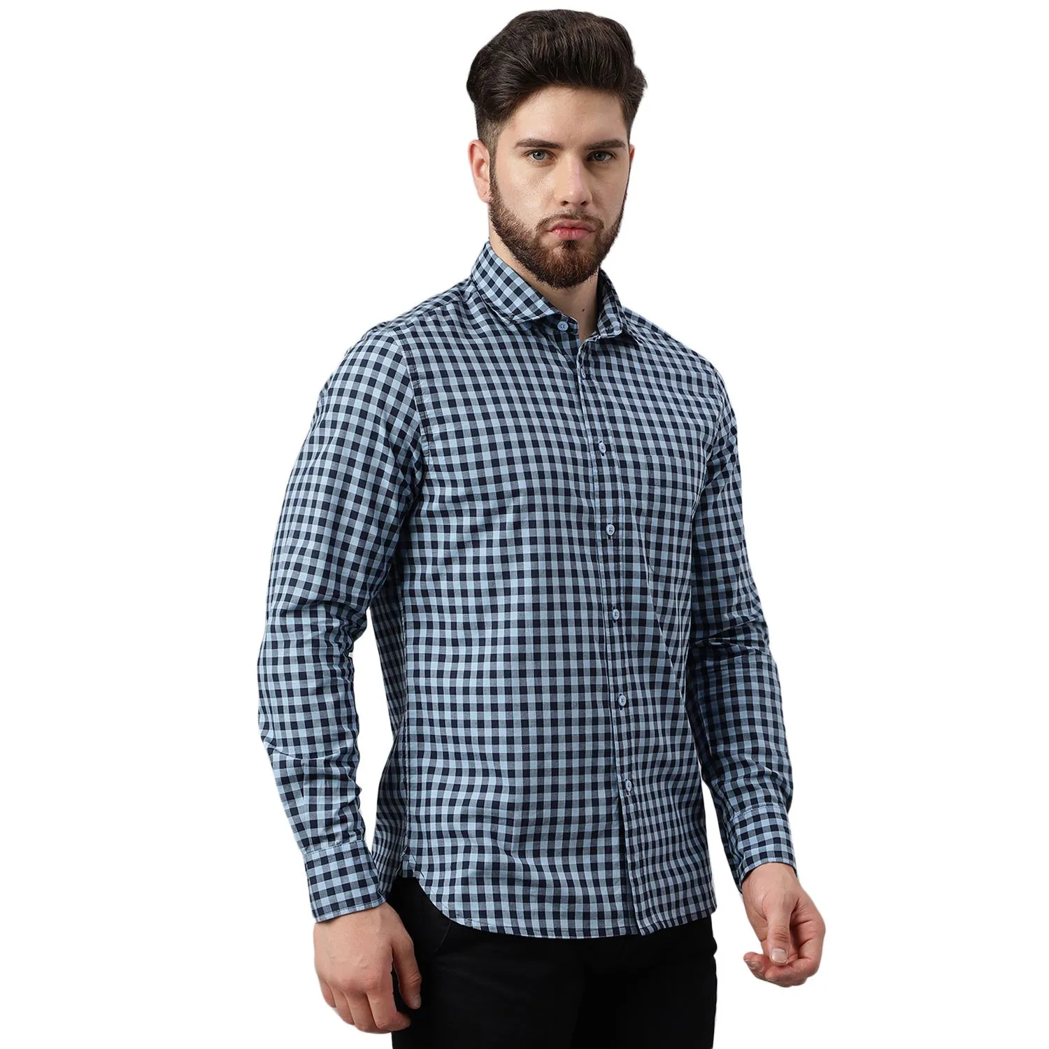 Blue/Navy Shirt for Men - Thumbnail 4