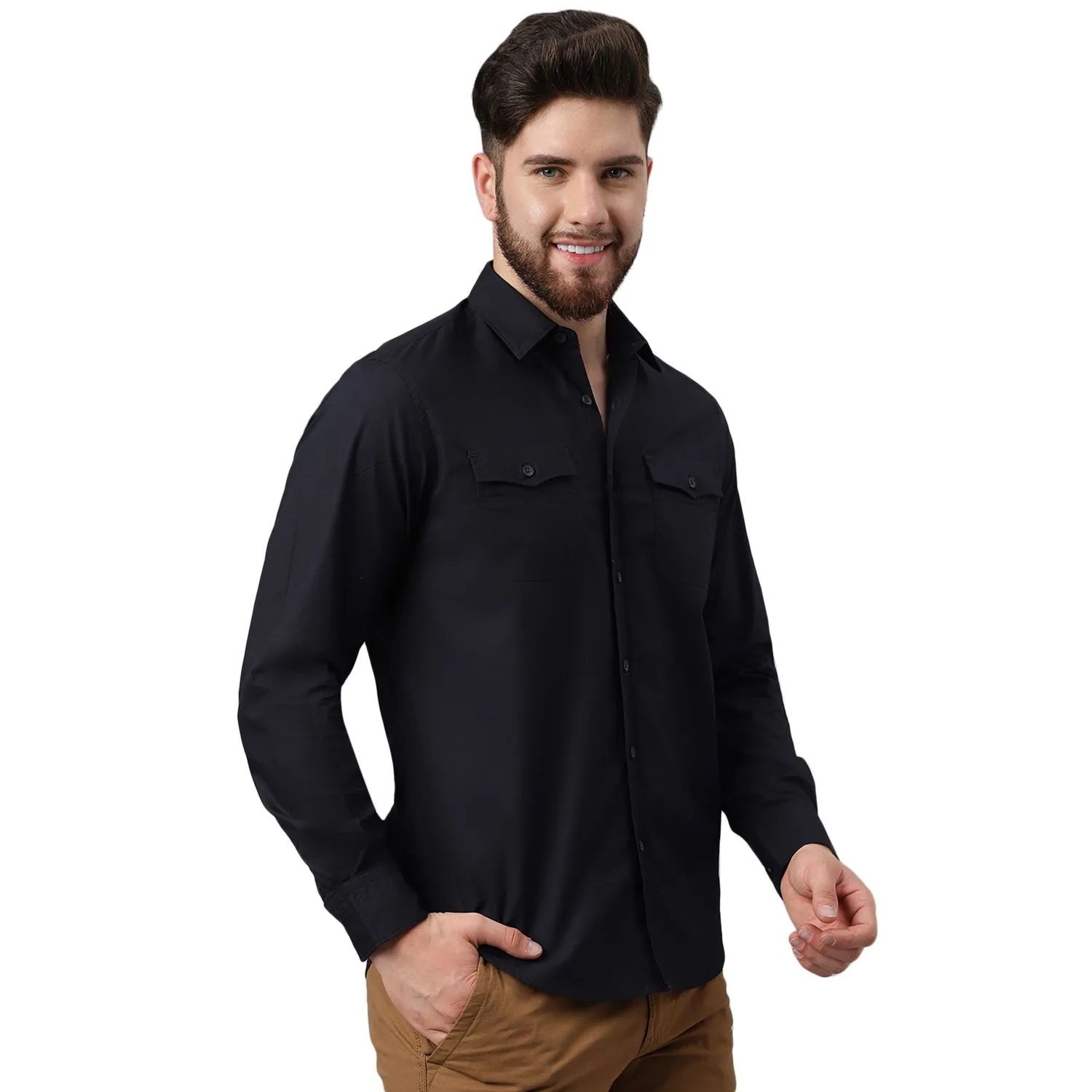 Navy Shirt for Men - Thumbnail 4