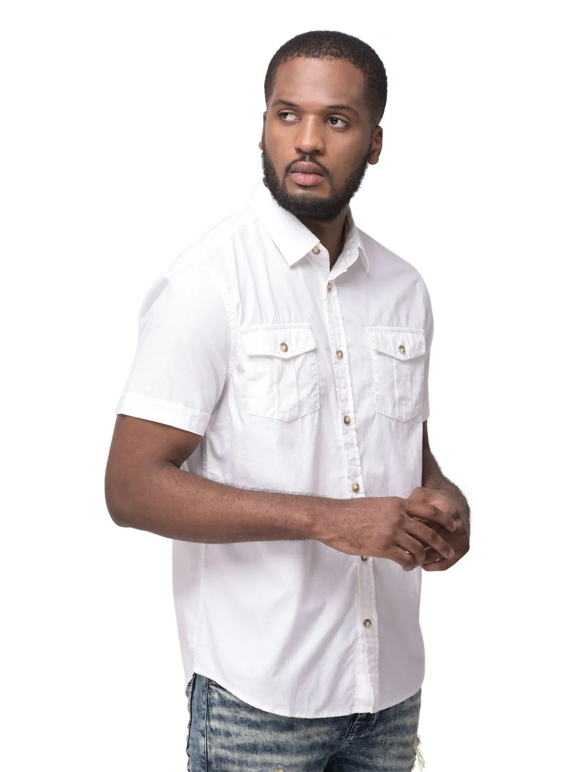White half sleeves shirt for men - Thumbnail 5
