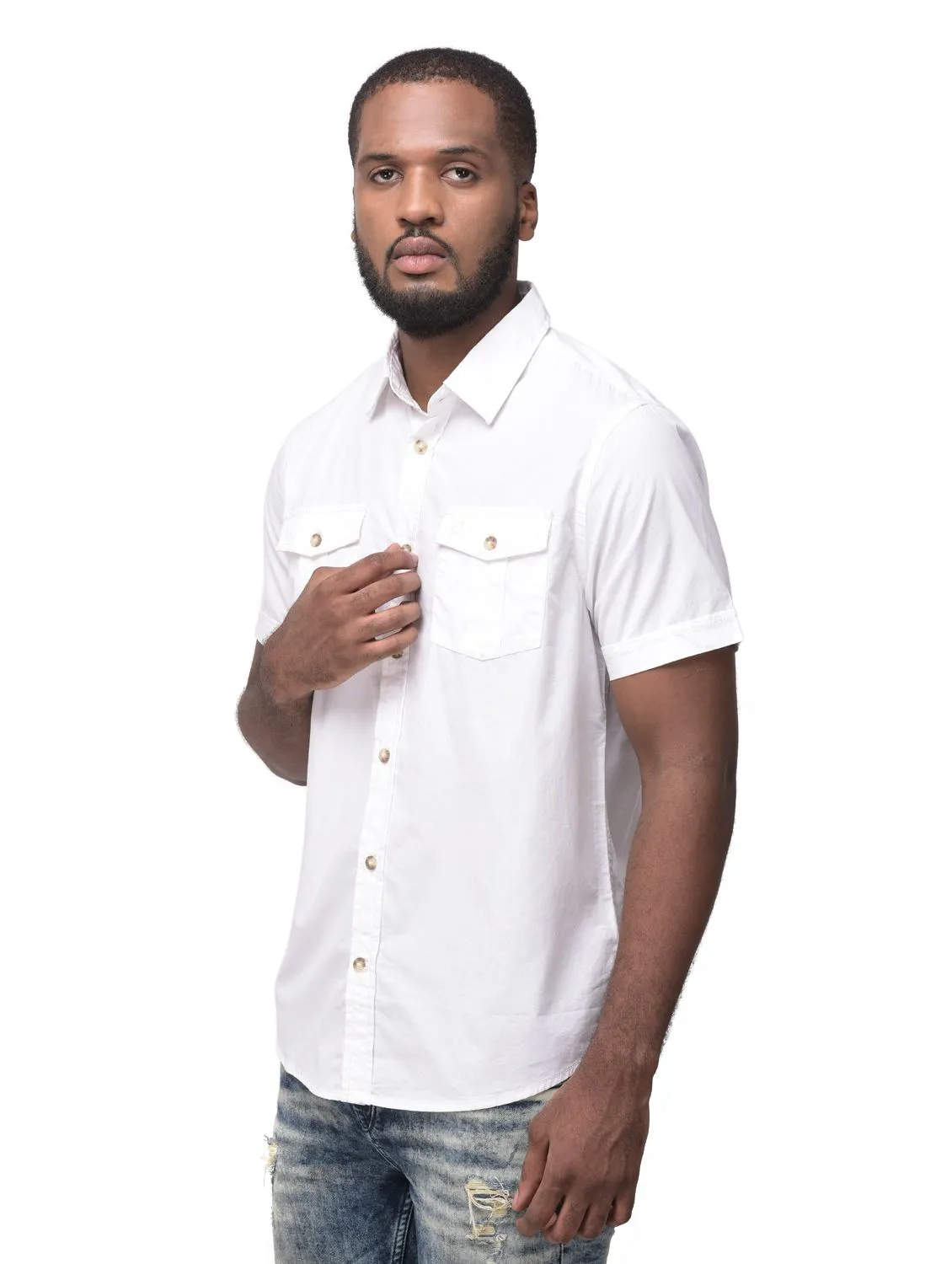 White half sleeves shirt for men - Thumbnail 6