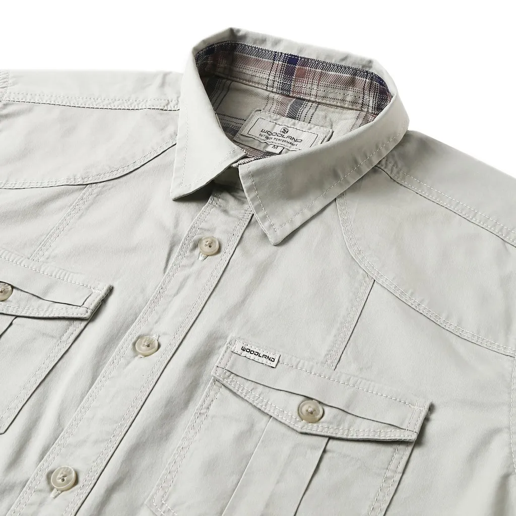 Beige Short sleeve shirt for men - Thumbnail 5