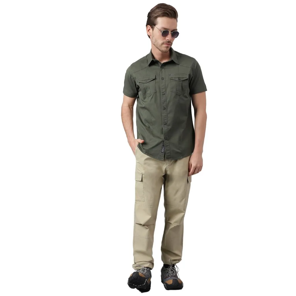 Olive Short sleeve shirt for men - Thumbnail 7