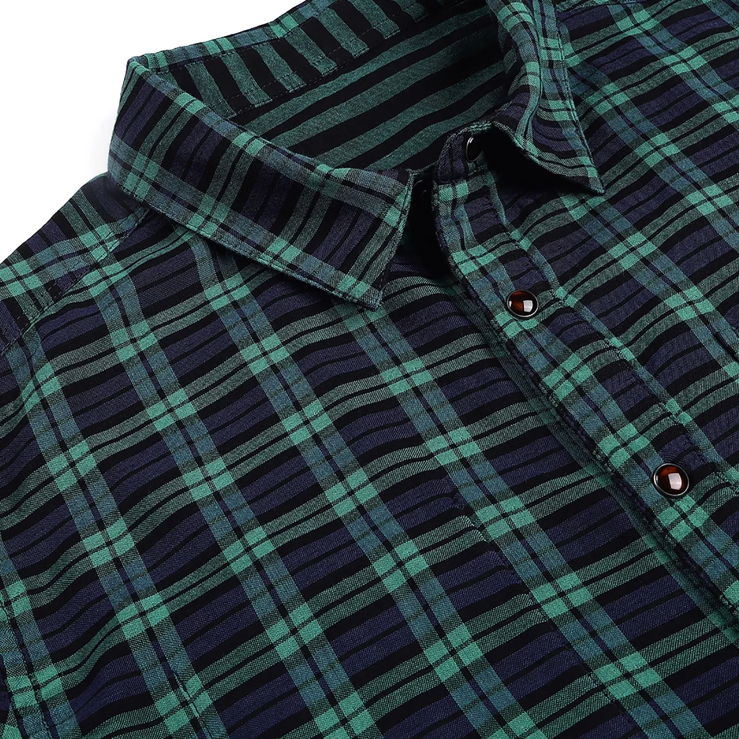 Blue/Green Checkered shirt for men - Thumbnail 6