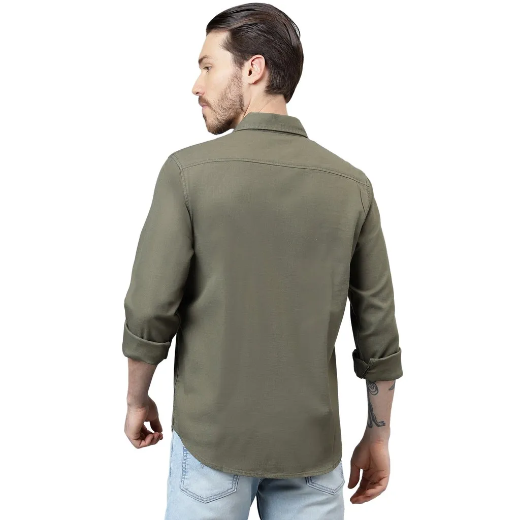 Olive Shirt for Men - Thumbnail 7