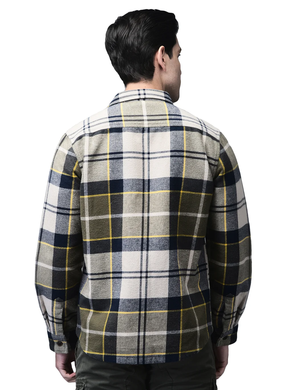 Beige Multicolored Winter Shacket For Men - Thumbnail 6