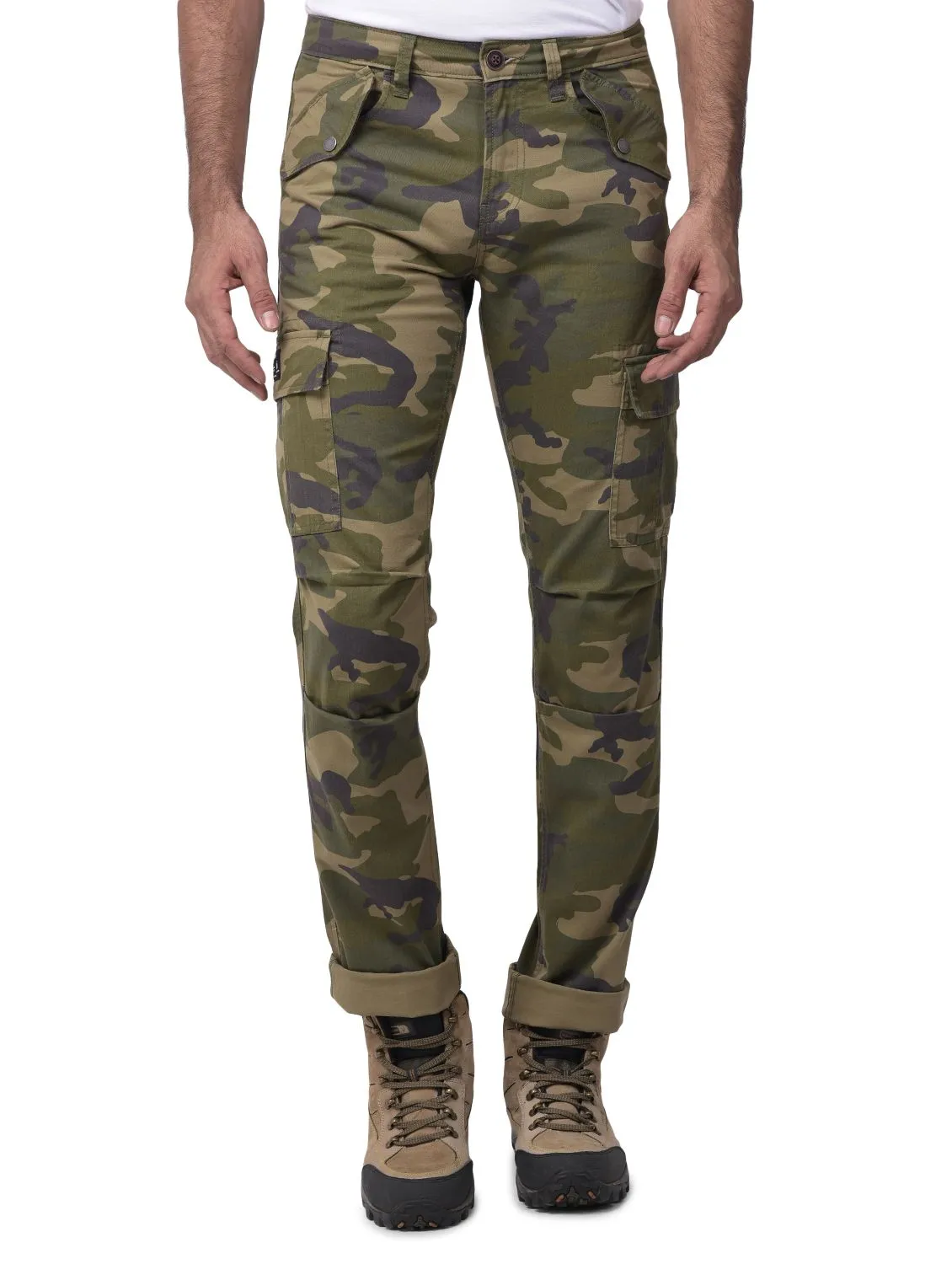 Camouflage green cargo pants - Thumbnail 2