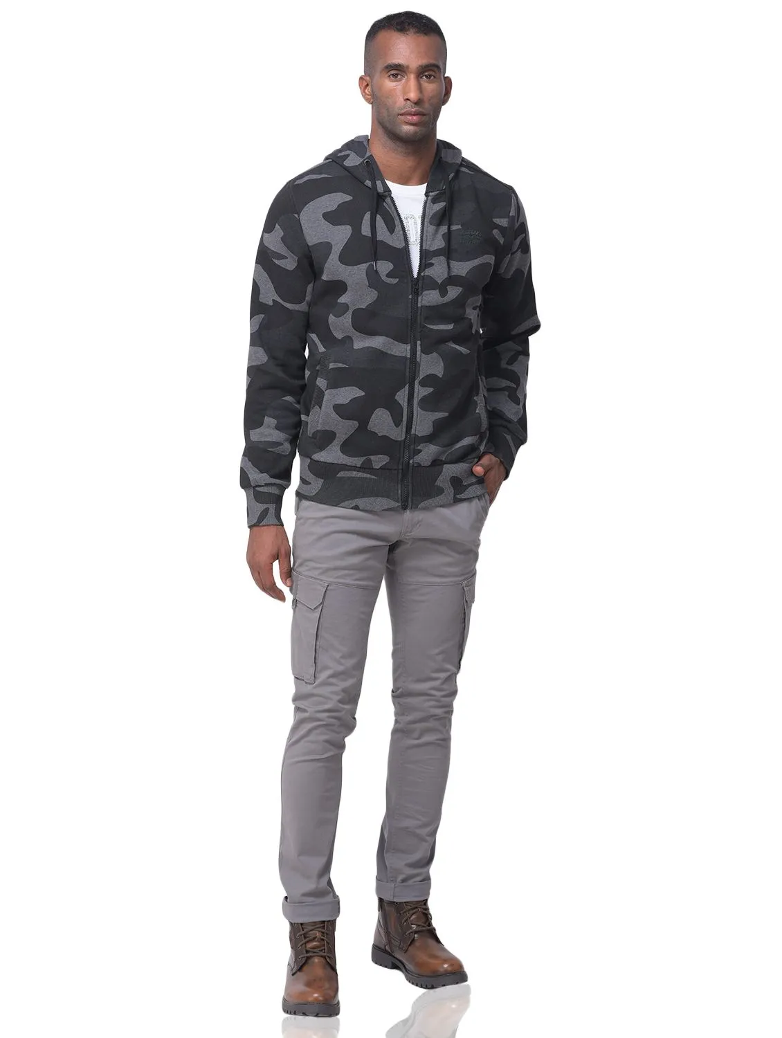GREY cargo trousers for men - Thumbnail 1