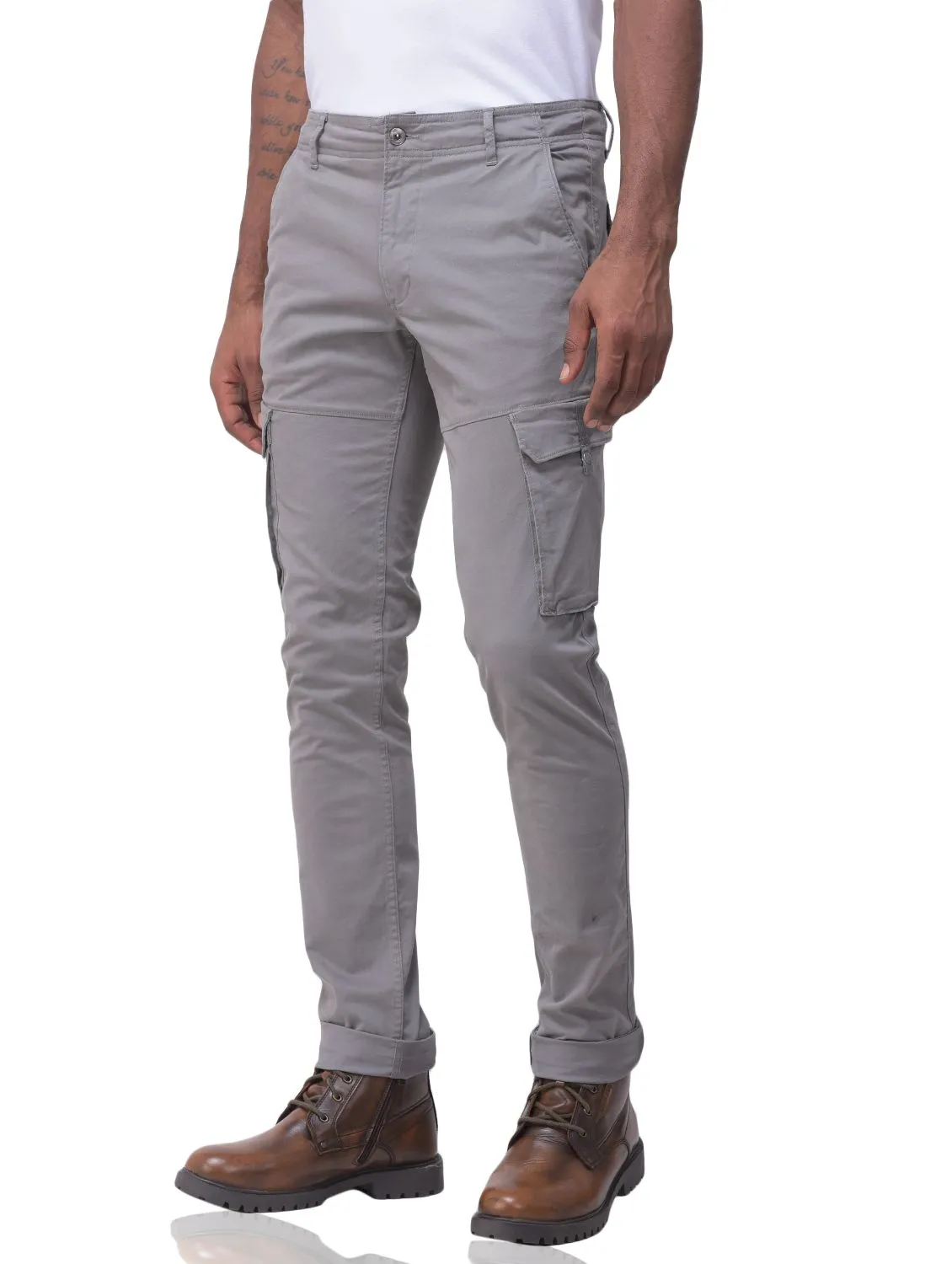 GREY cargo trousers for men - Thumbnail 3