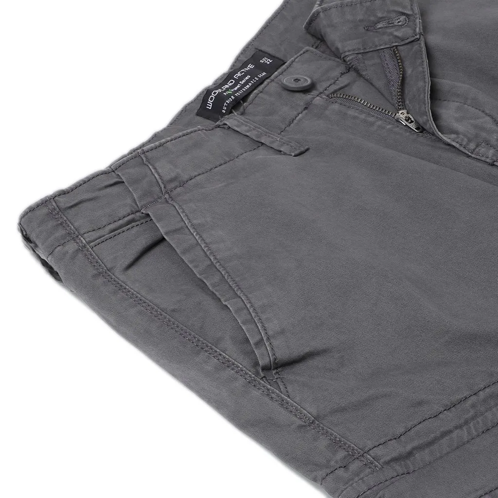 Steel Grey Cargo Pants For Men - Thumbnail 4