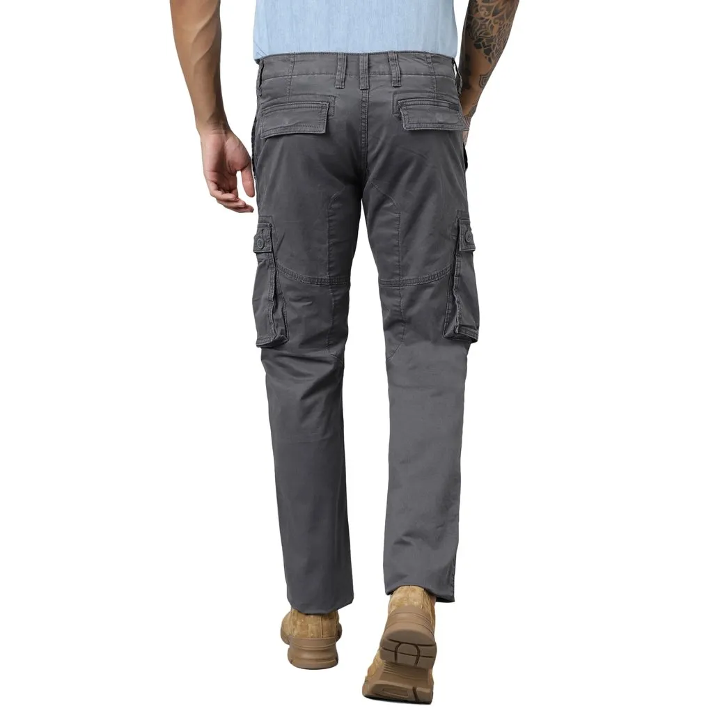 Steel Grey Cargo Pants For Men - Thumbnail 6