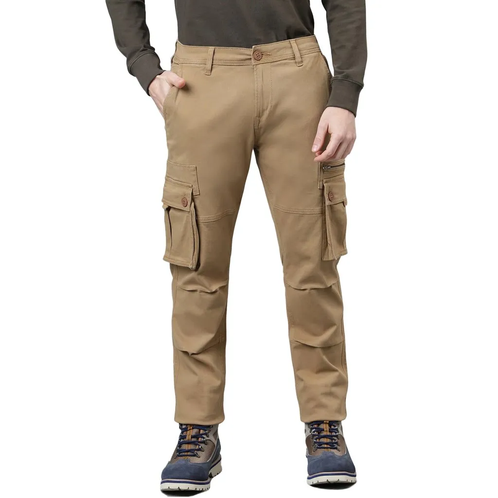 Camel Cargo Pants for Men - Thumbnail 1