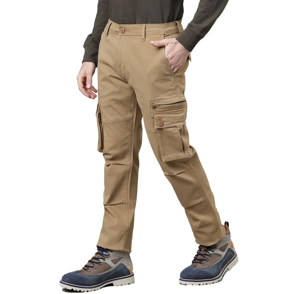 Camel Cargo Pants for Men - Thumbnail 2