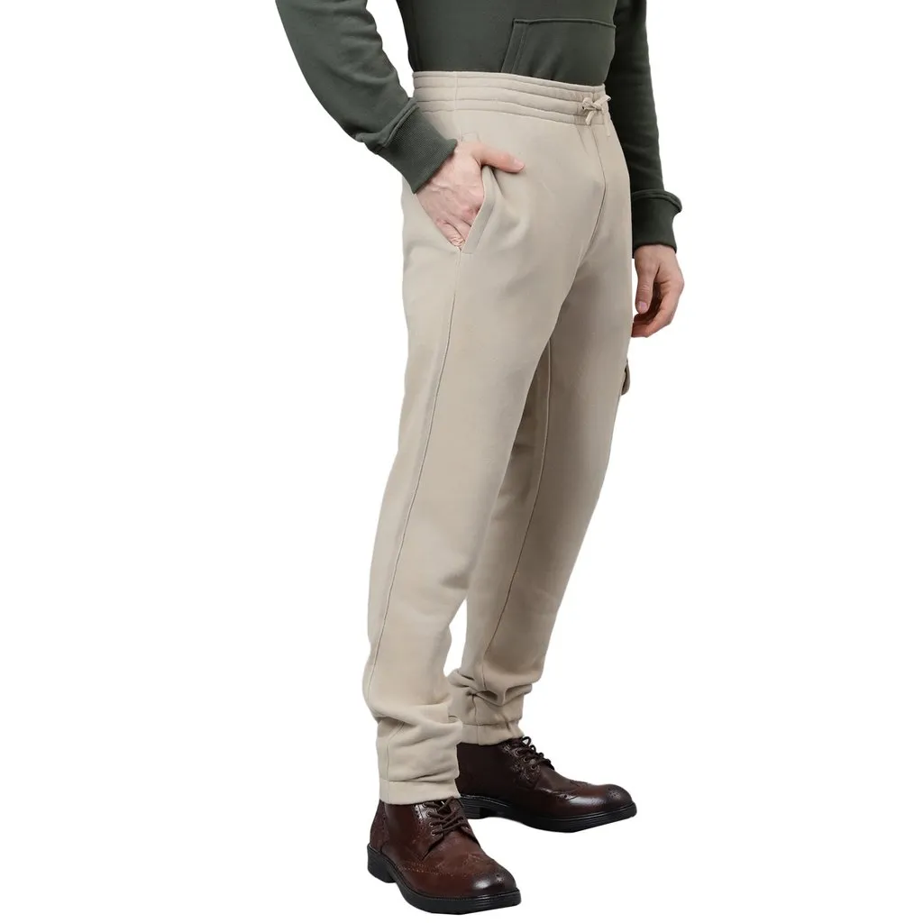 Beige Track Pants for Men - Thumbnail 3