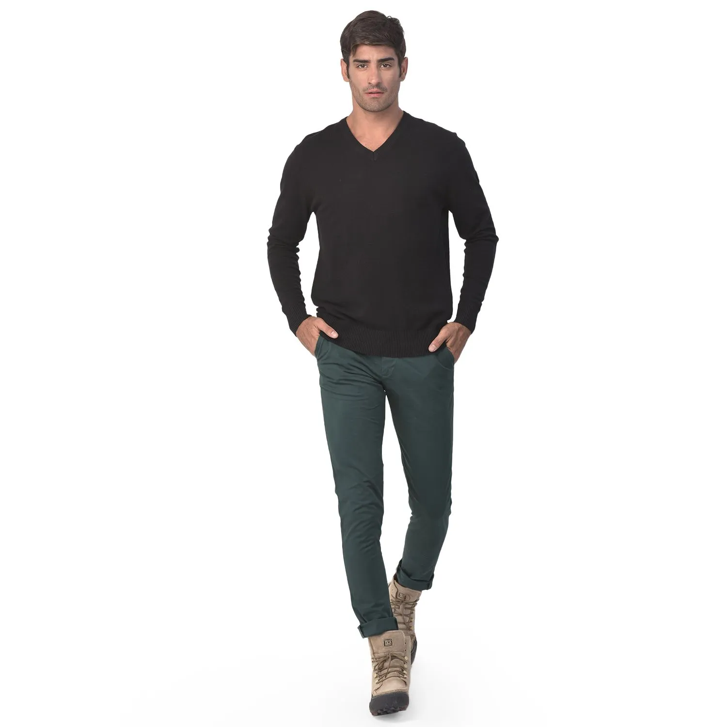 Dark green chinos for men - Image 1