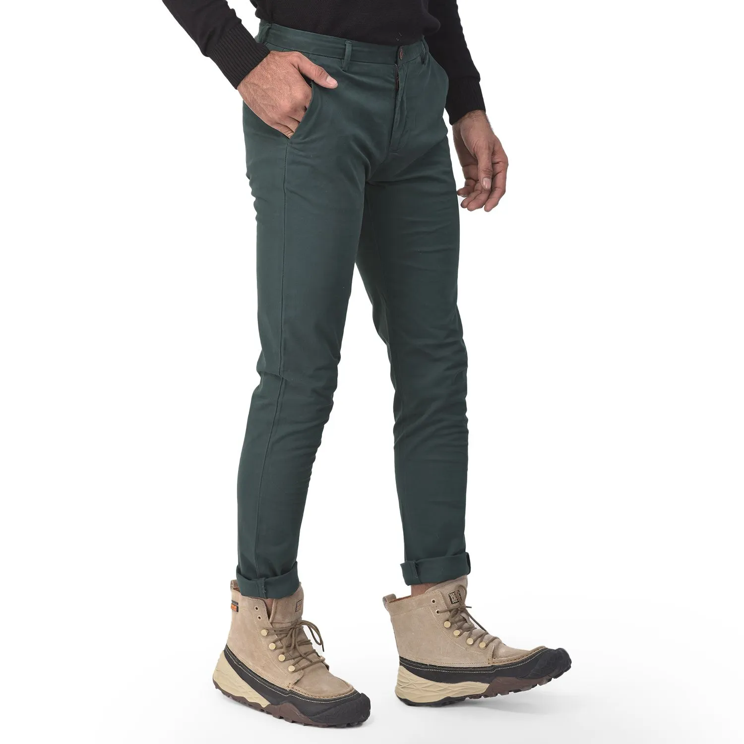 Dark green chinos for men - Thumbnail 6