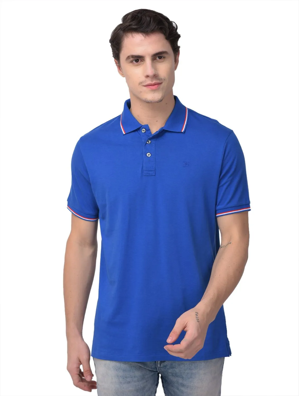 Eastern blue polo T-shirt for men - Thumbnail 2