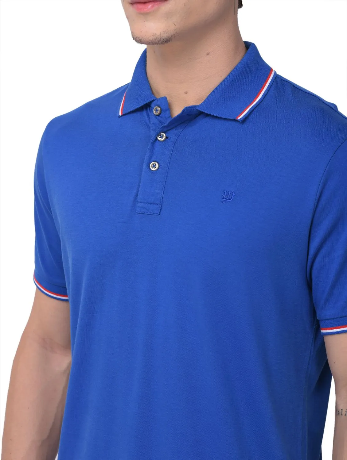 Eastern blue polo T-shirt for men - Thumbnail 3