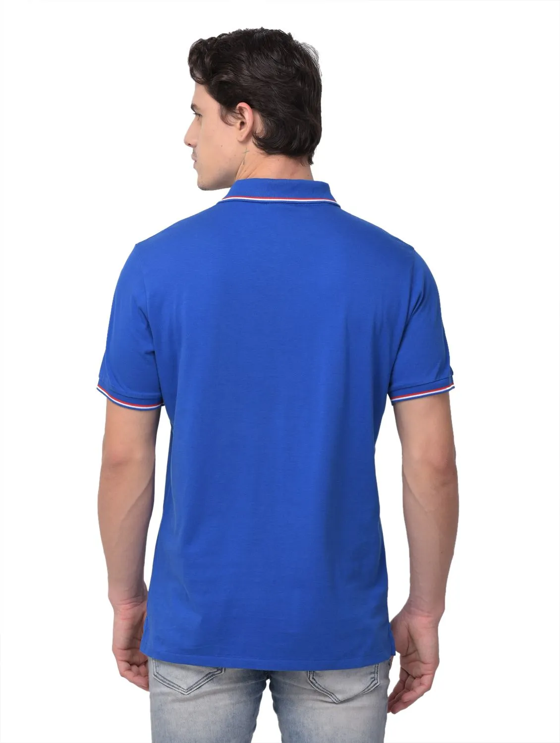 Eastern blue polo T-shirt for men - Thumbnail 4