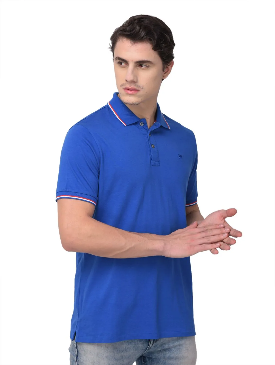 Eastern blue polo T-shirt for men - Thumbnail 6