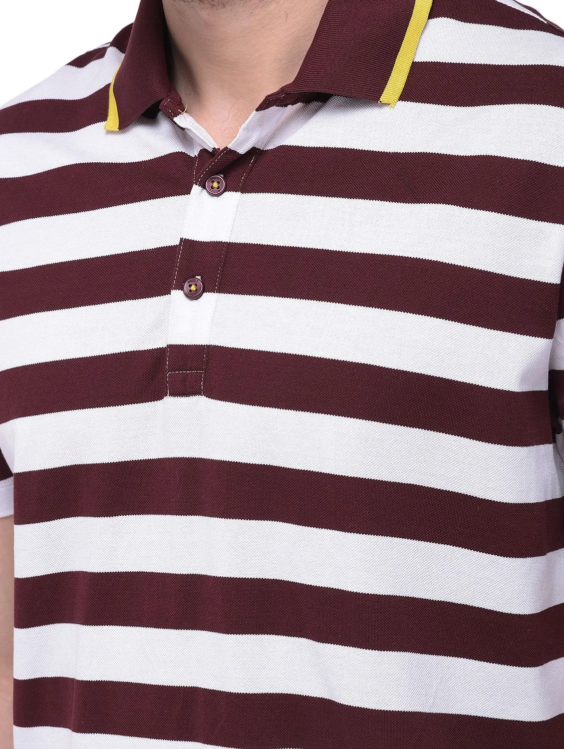 Wine and white t-shirt for men - Thumbnail 3