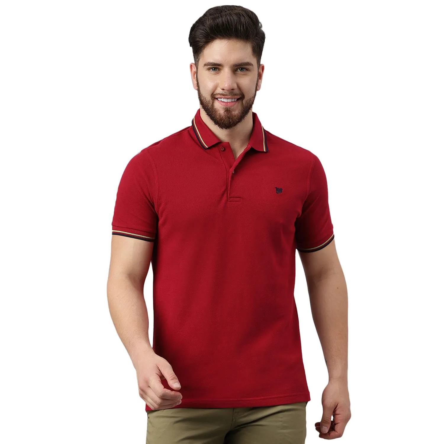 Crimson Polo T-shirt for Men - Image 1