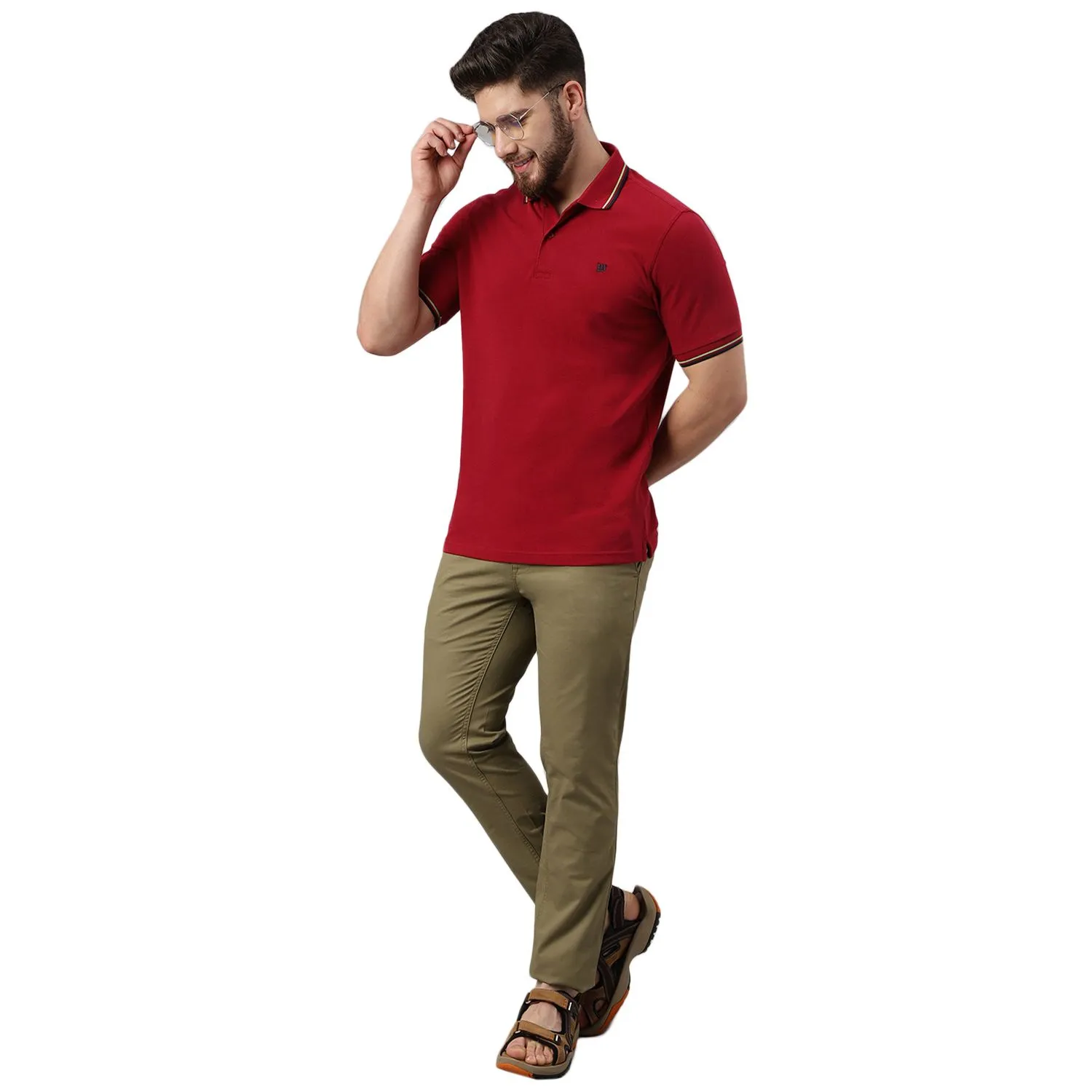 Crimson Polo T-shirt for Men - Thumbnail 7