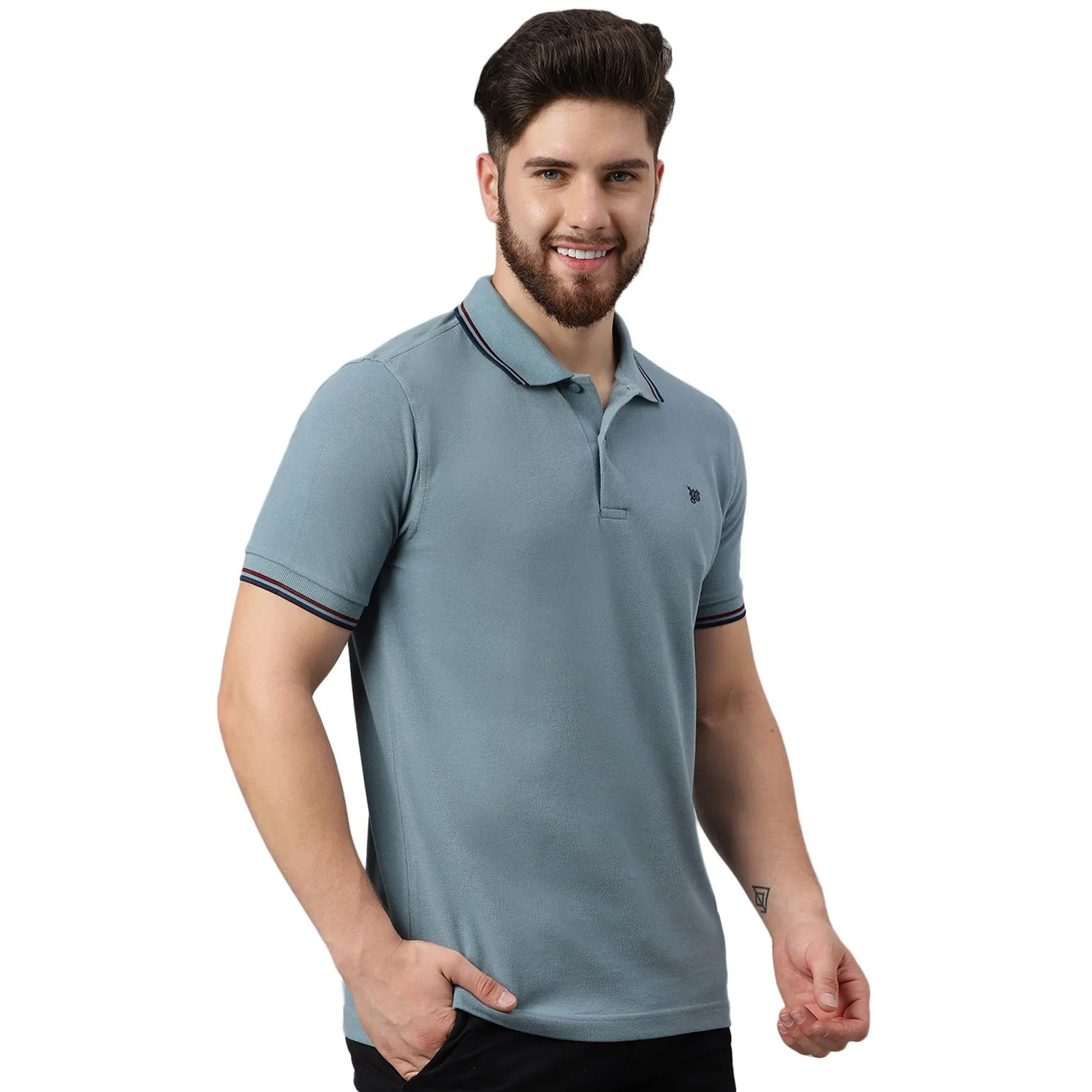 Lblue Polo T-shirt for Men - Thumbnail 4
