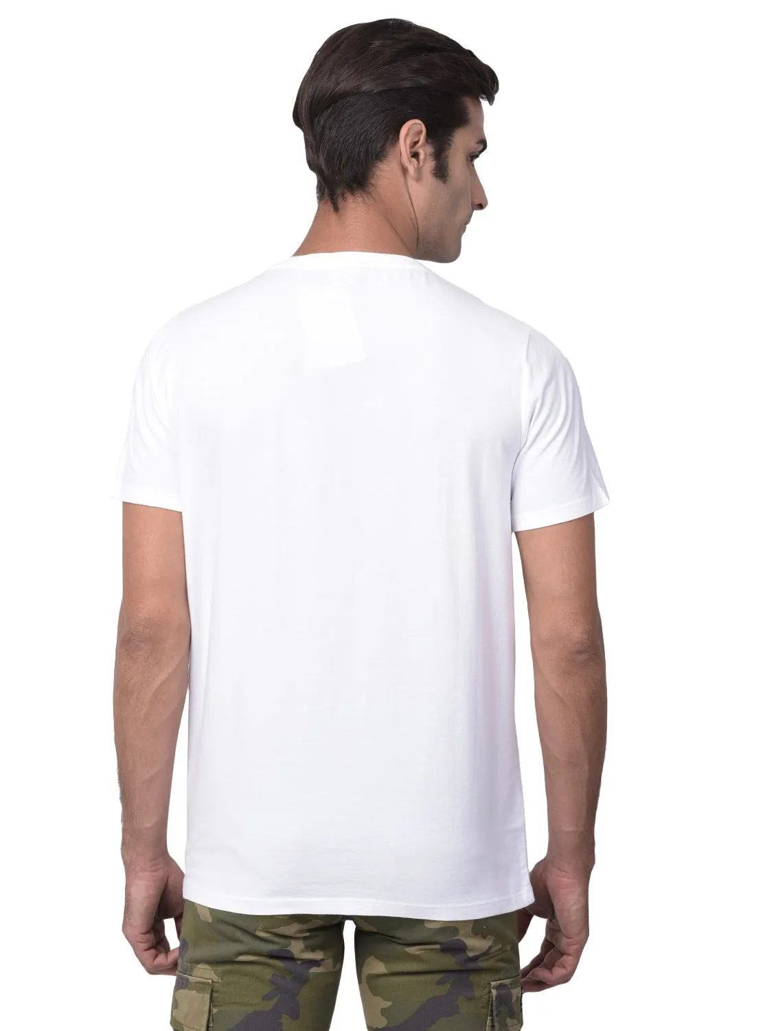 White round neck t-shirt - Thumbnail 4