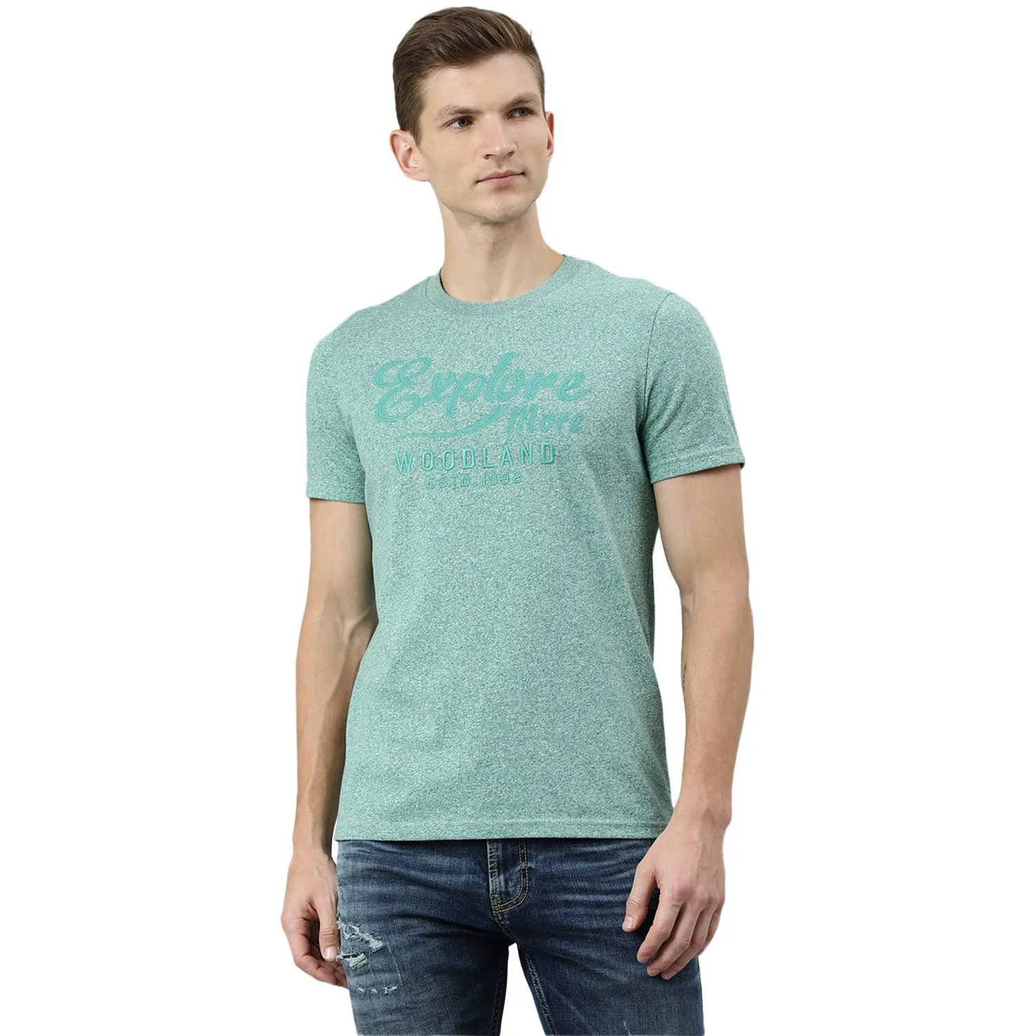 Green t-shirt for men - Thumbnail 1