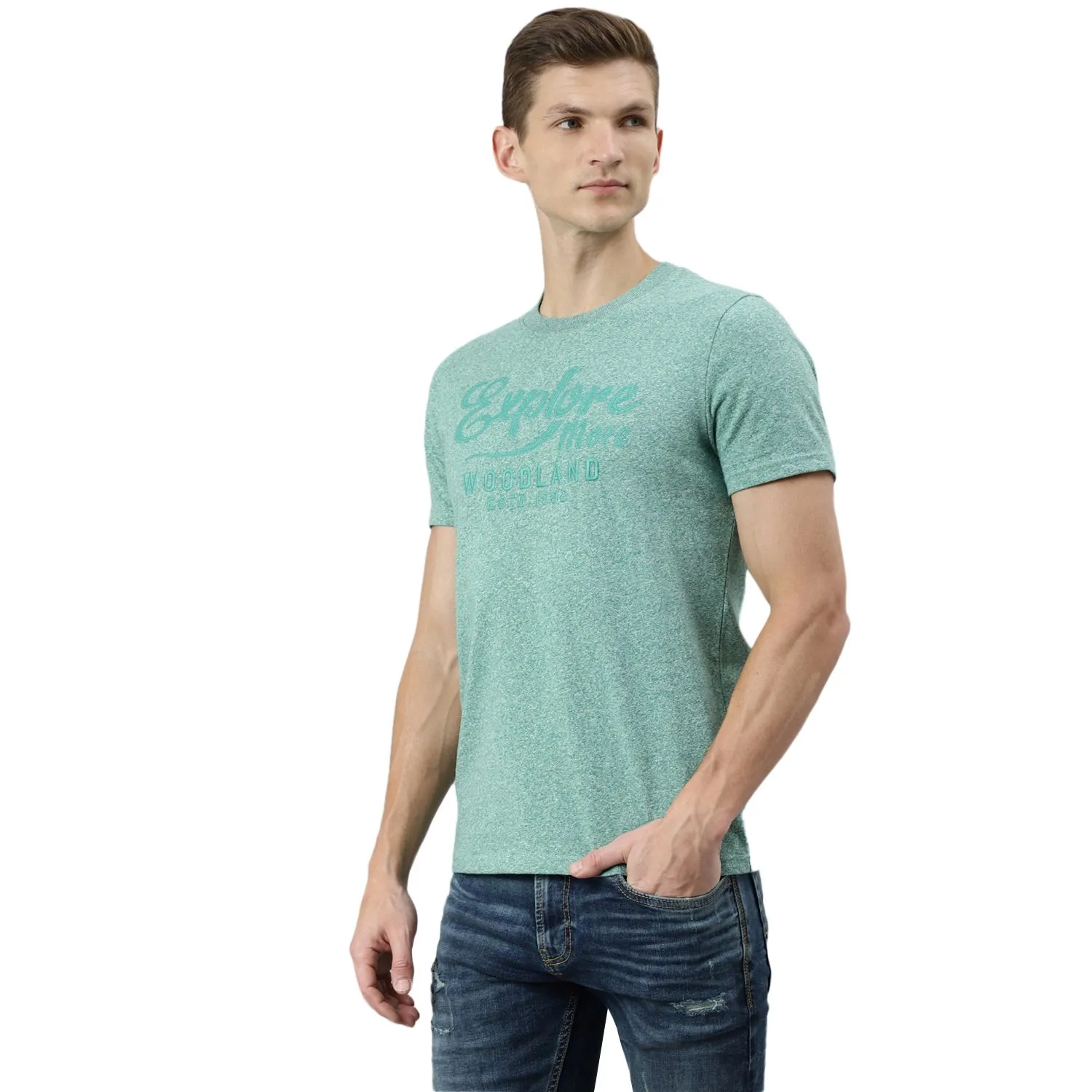Green t-shirt for men - Thumbnail 2