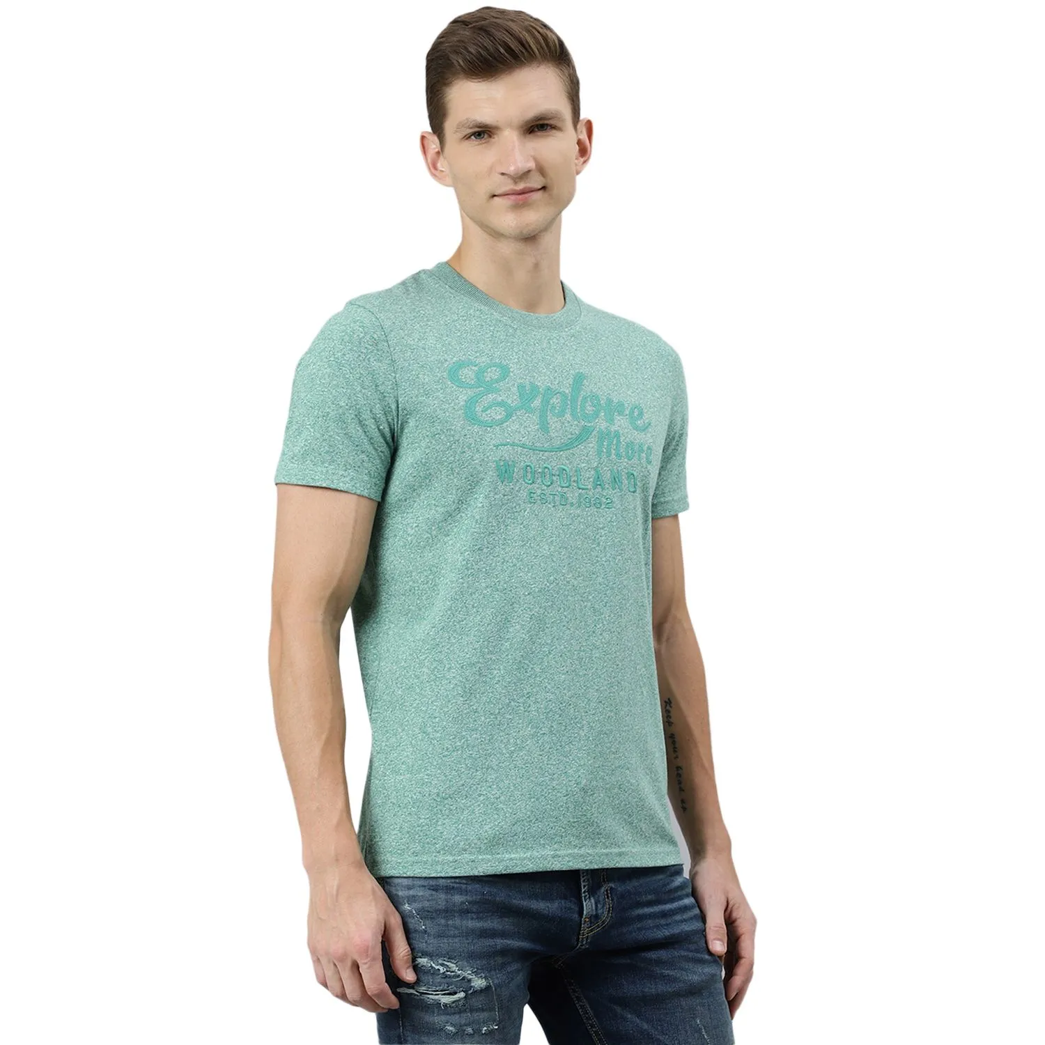 Green t-shirt for men - Thumbnail 3