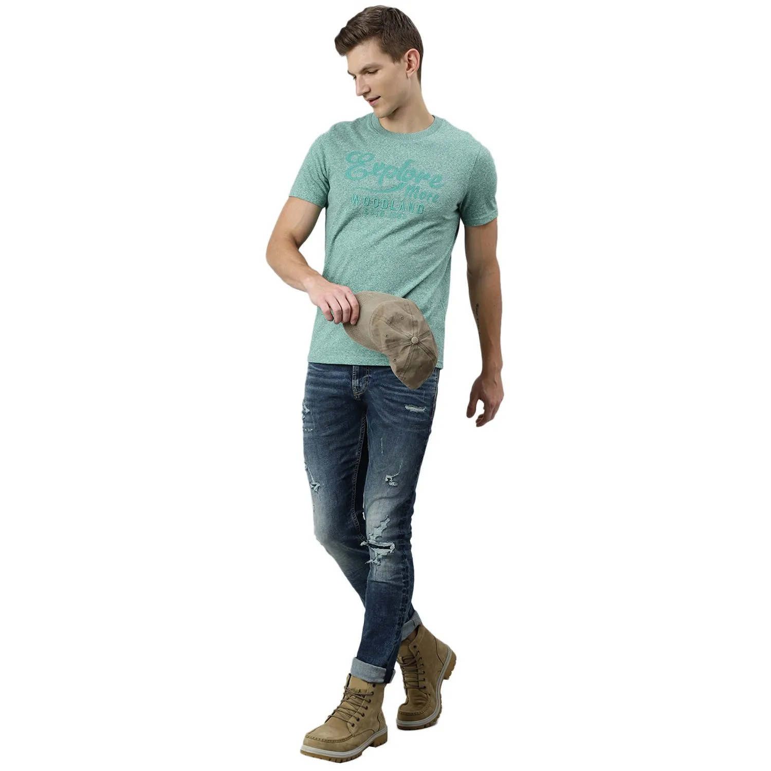 Green t-shirt for men - Thumbnail 7