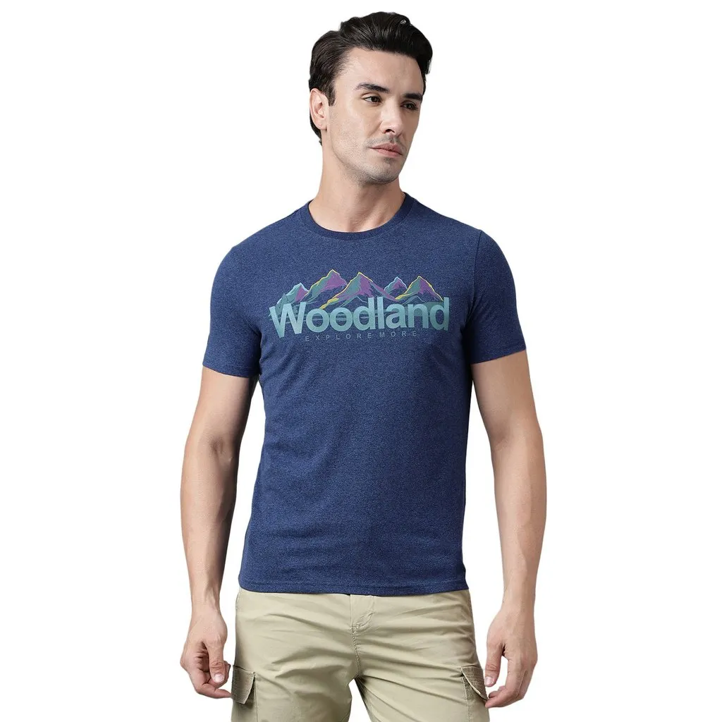Navy Melange T-shirt for men - Image 1