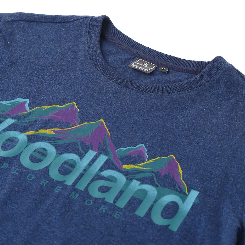 Navy Melange T-shirt for men - Thumbnail 5