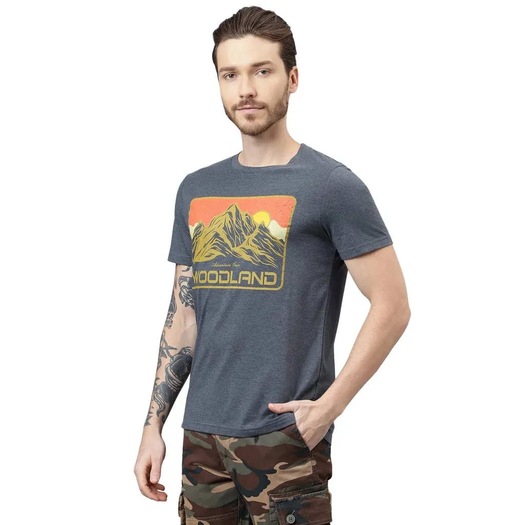 Rock grey crew-neck t-shirt for men - Thumbnail 2