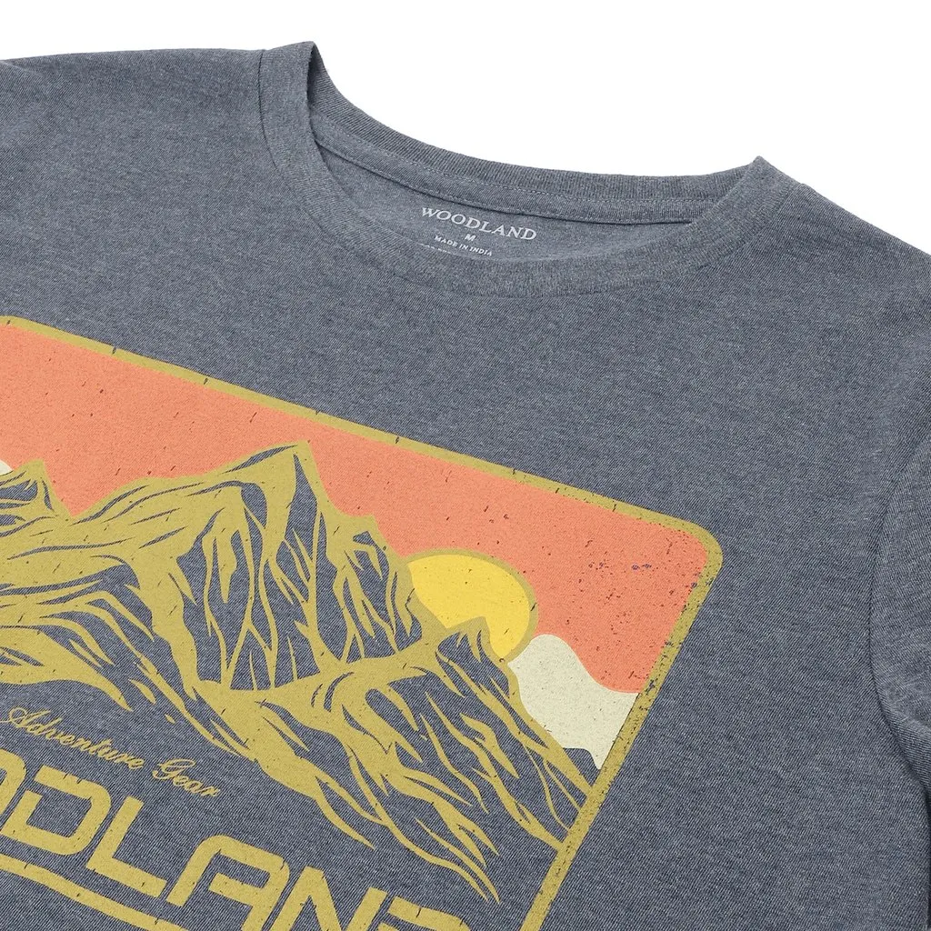 Rock grey crew-neck t-shirt for men - Thumbnail 4